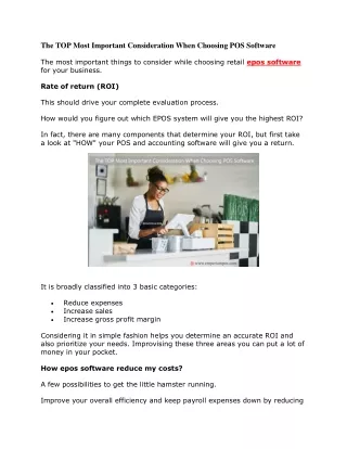 The TOP Most Important Consideration When Choosing POS Software