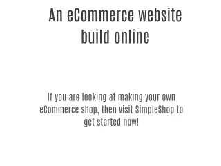 ECommerce website builders made simple