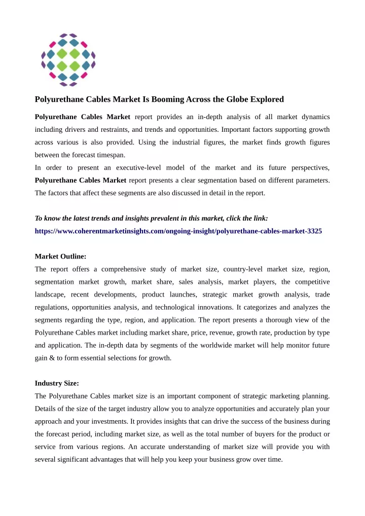 polyurethane cables market is booming across