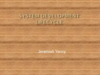 Jeremiah Yancy - System Development Lifecycle