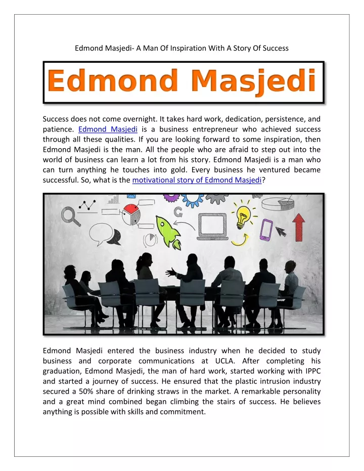 edmond masjedi a man of inspiration with a story
