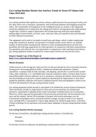 gas cutting machine market size and key trends