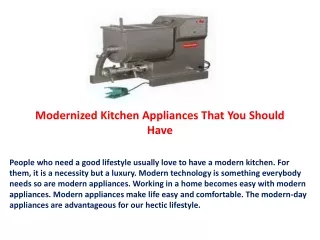 modernized kitchen appliances that you should have
