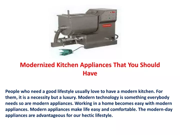 modernized kitchen appliances that you should have