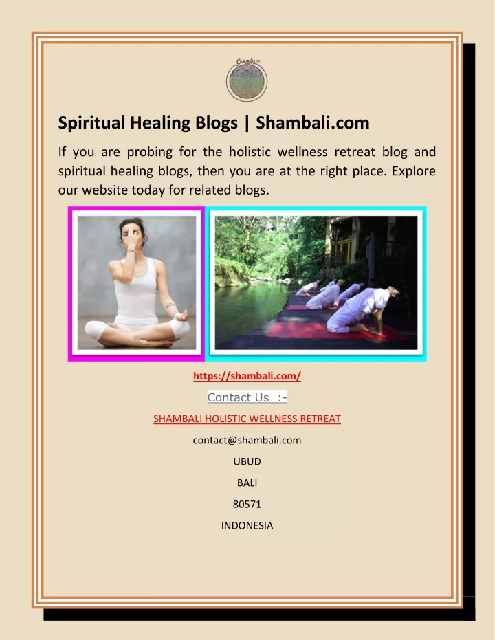 spiritual healing blogs shambali com
