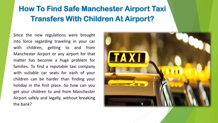 how to find safe manchester airport taxi transfers with children at airport