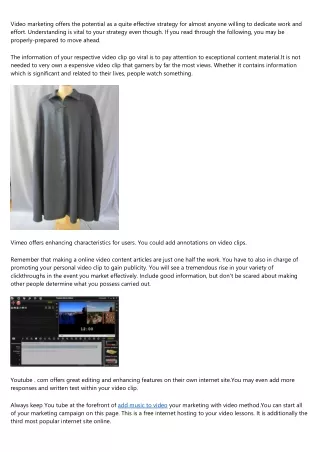 video marketing offers the potential as a quite