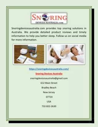 Snoring Solutions In Australia