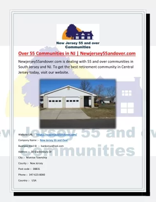 Over 55 Communities in NJ | Newjersey55andover.com