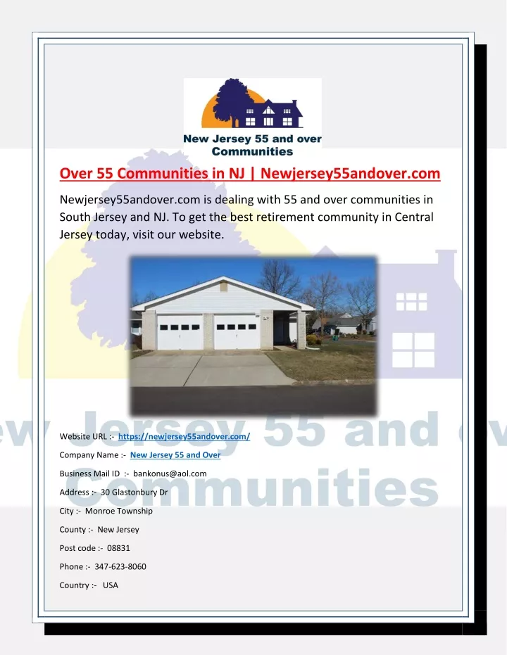 over 55 communities in nj newjersey55andover com