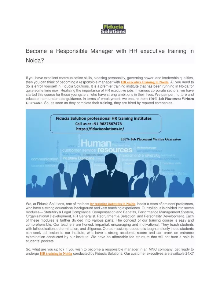 become a responsible manager with hr executive