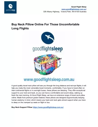 Buy Neck Pillow Online For Those Uncomfortable Long Flights