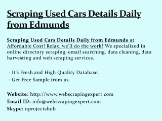 Scraping Used Cars Details Daily from Edmunds