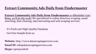 extract community ads daily from findermaster