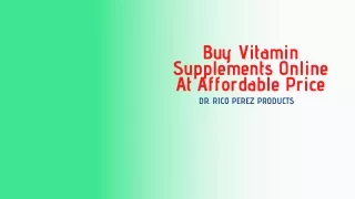 Buy Vitamin Supplements Online At Affordable Price