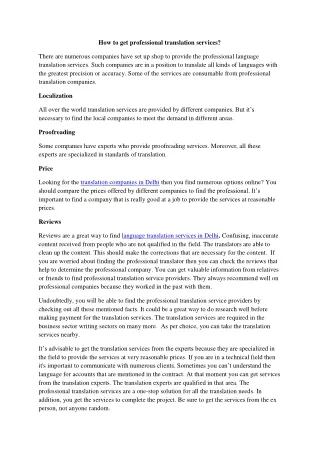 how to get professional translation services
