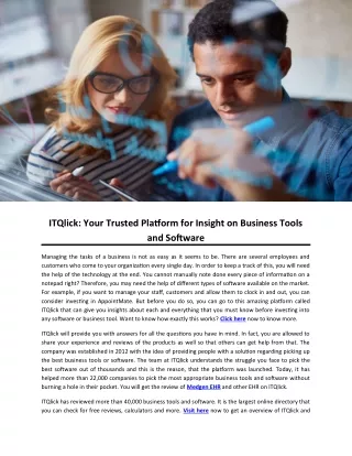 itqlick your trusted platform for insight