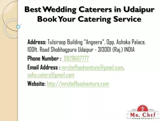 Best Wedding Caterers in Udaipur Book Your Catering Service