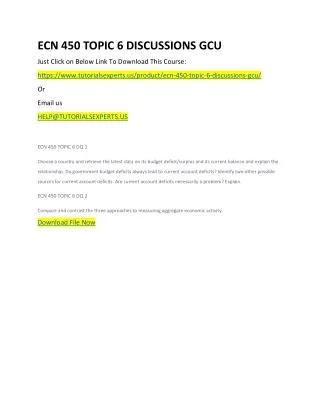 ecn 450 topic 6 discussions gcu