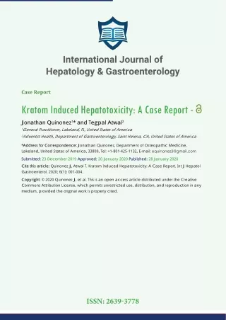 International Journal of Hepatology & Gastroenterology