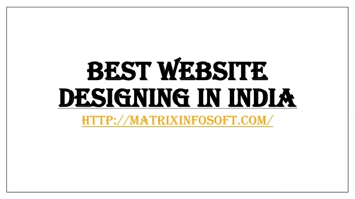 best website designing in india