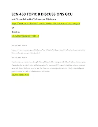 ecn 450 topic 8 discussions gcu
