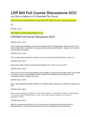 ldr 804 full course discussions gcu just click
