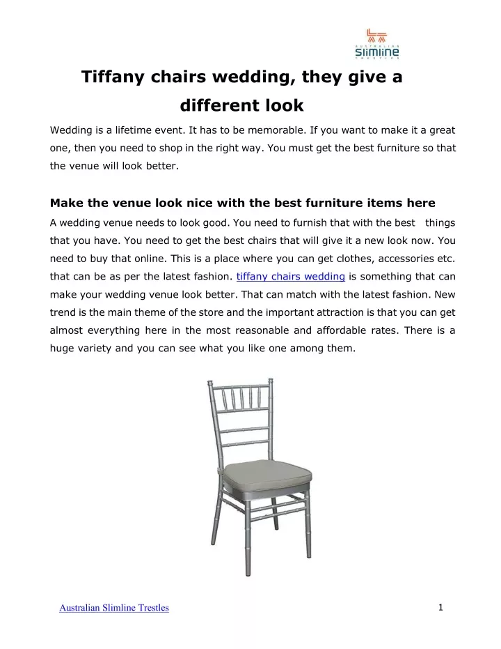 tiffany chairs wedding they give a