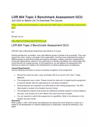 ldr 804 topic 2 benchmark assessment gcu just