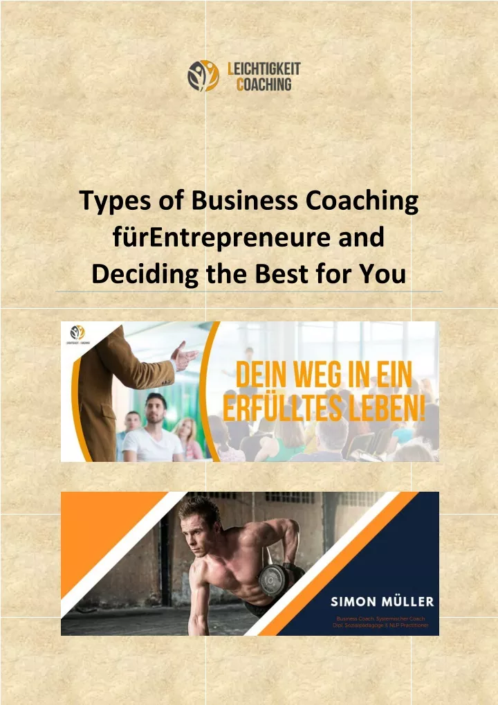 types of business coaching f rentrepreneure