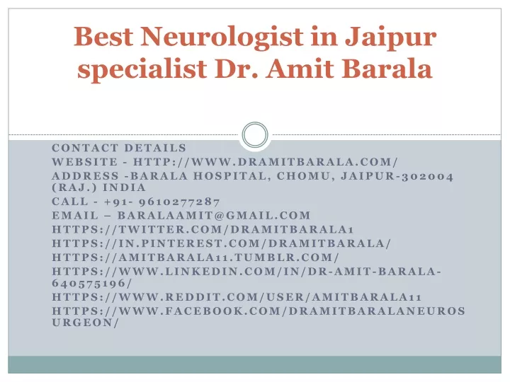 best neurologist in jaipur specialist dr amit barala