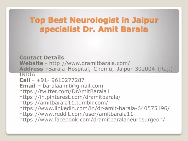 top best neurologist in jaipur specialist dr amit barala