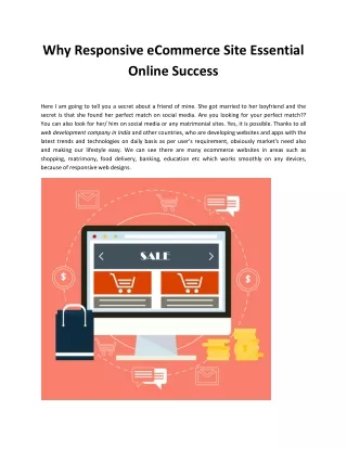 Why Responsive eCommerce Site Essential Online Success