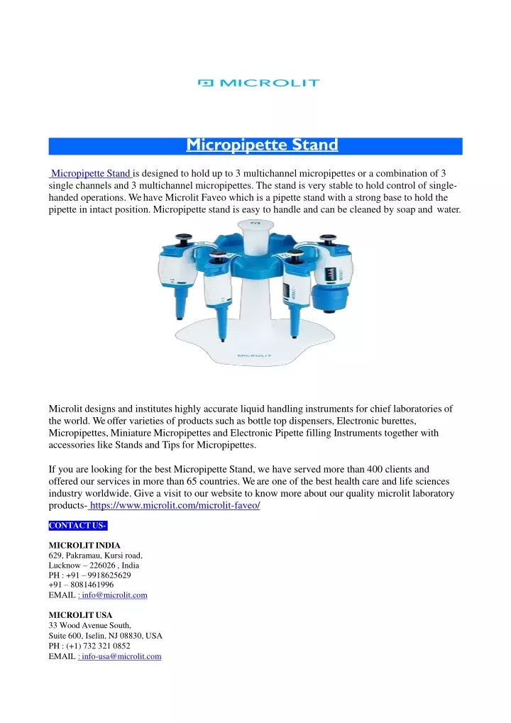 micropipette stand