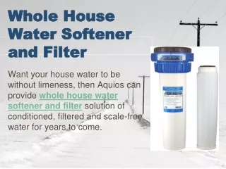 whole house water softener and filter