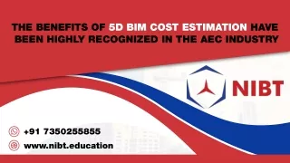 the benefits of 5d bim cost estimation have been