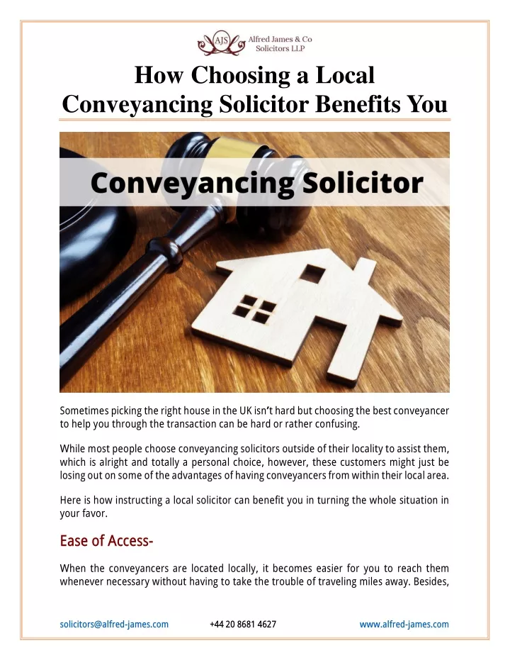 how choosing a local conveyancing solicitor