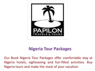Nigeria Tour Packages