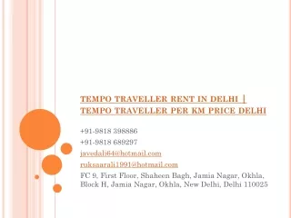 Tempo traveller per km price delhi | Tempo traveller on rent delhi