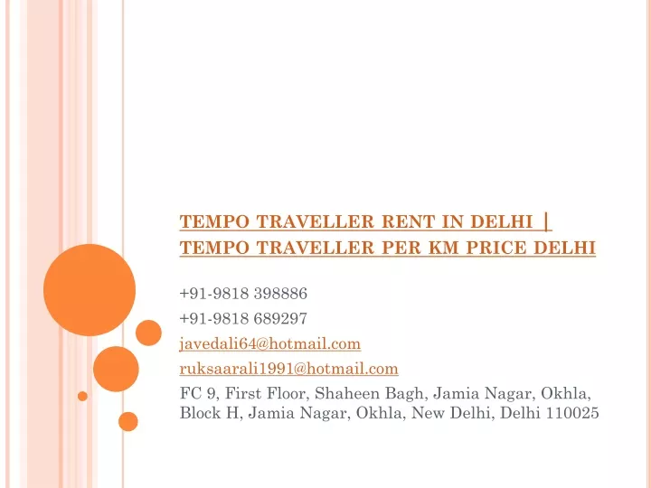 tempo traveller rent in delhi tempo traveller per km price delhi