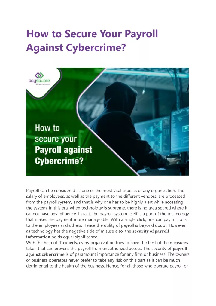 how to secure your payroll against cybercrime