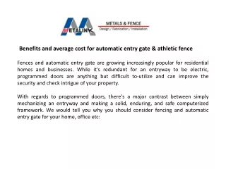 benefits and average cost for automatic entry