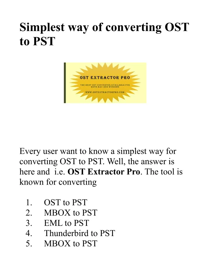 simplest way of converting ost to pst
