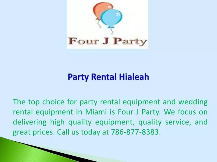 party rental hialeah
