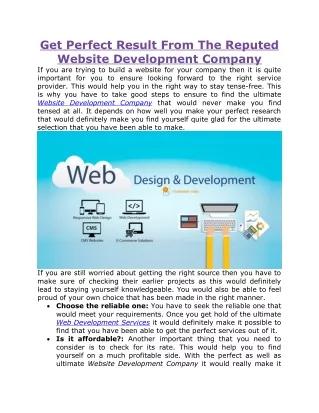 get perfect result from the reputed website
