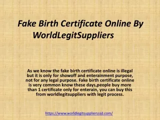 Fake Birth Certificate Online| Buy Fake Birth Certificate Online | Worldlegitsuppliers