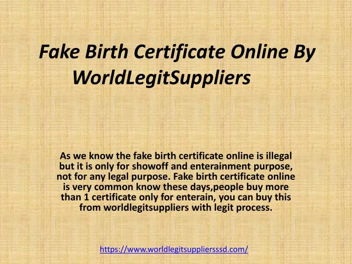 f ake b irth c ertificate online by worldlegitsuppliers