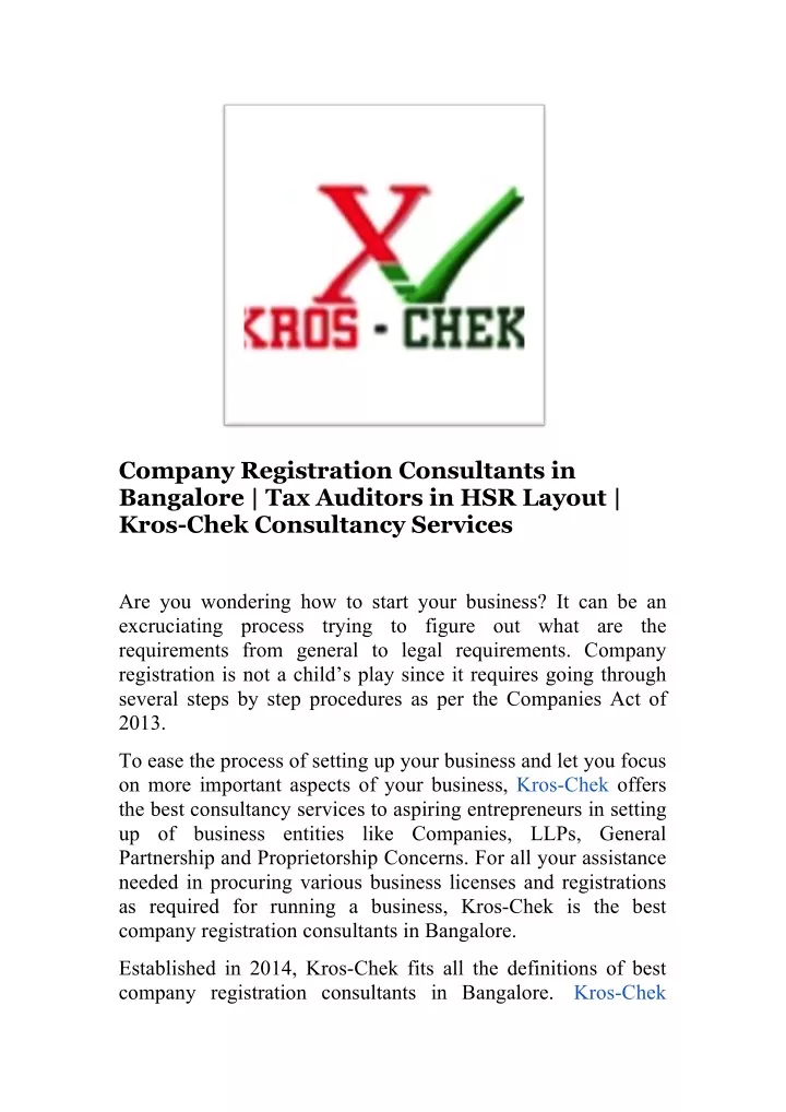 company registration consultants in bangalore