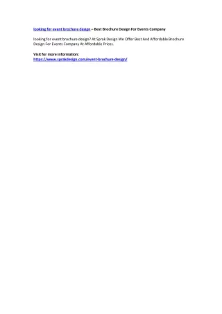looking for event brochure design best brochure