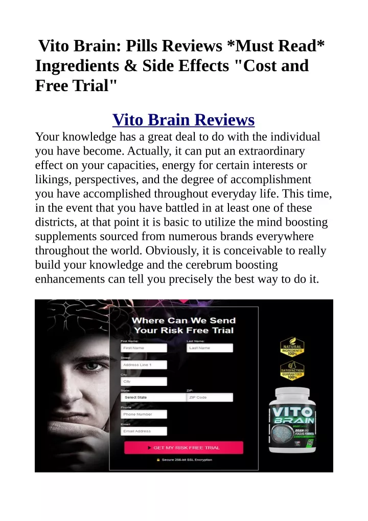 vito brain pills reviews must read ingredients